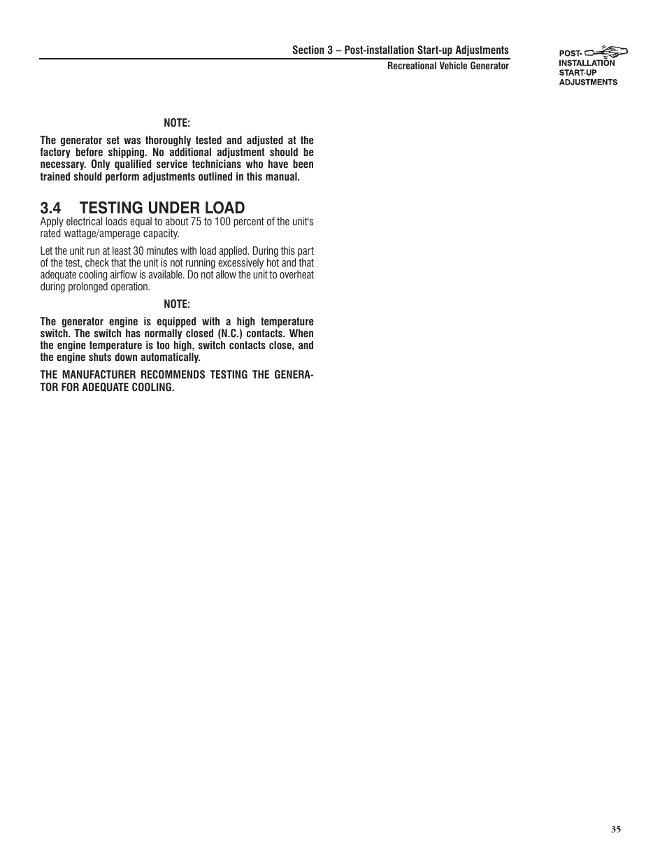 4 testing under load | Generac PRIMEPACT 50 04164-3 User Manual | Page 37 / 60