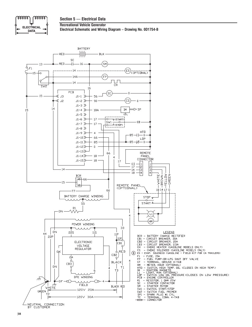 Section 5 — electrical data | Generac PRIMEPACT 50 04164-3 User Manual | Page 40 / 60