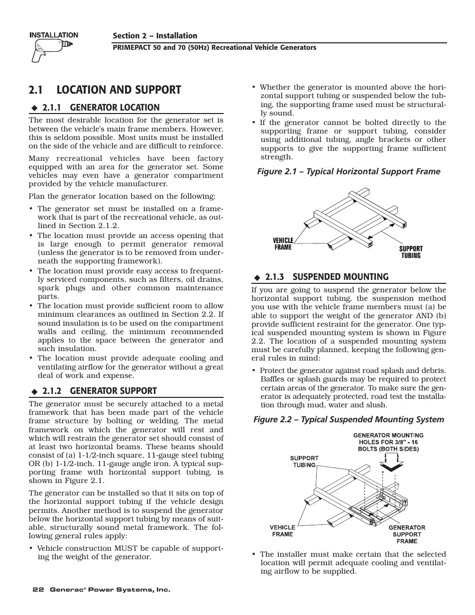 1 location and support | Generac 00784-2 User Manual | Page 24 / 52