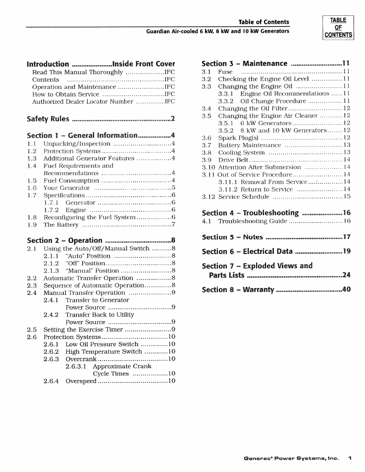 Generac DUARDIAN 04077-2 User Manual | Page 3 / 44