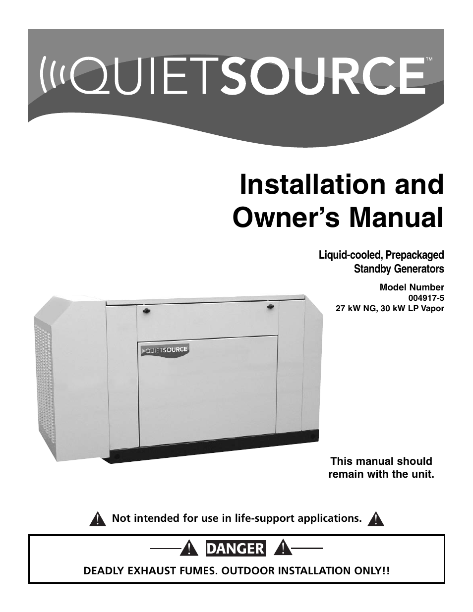 Generac 004917-5 User Manual | 48 pages