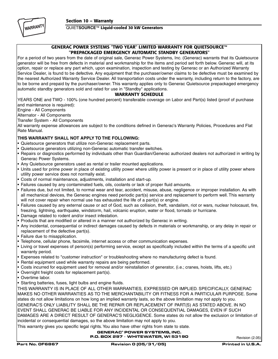 Generac 004917-5 User Manual | Page 48 / 48