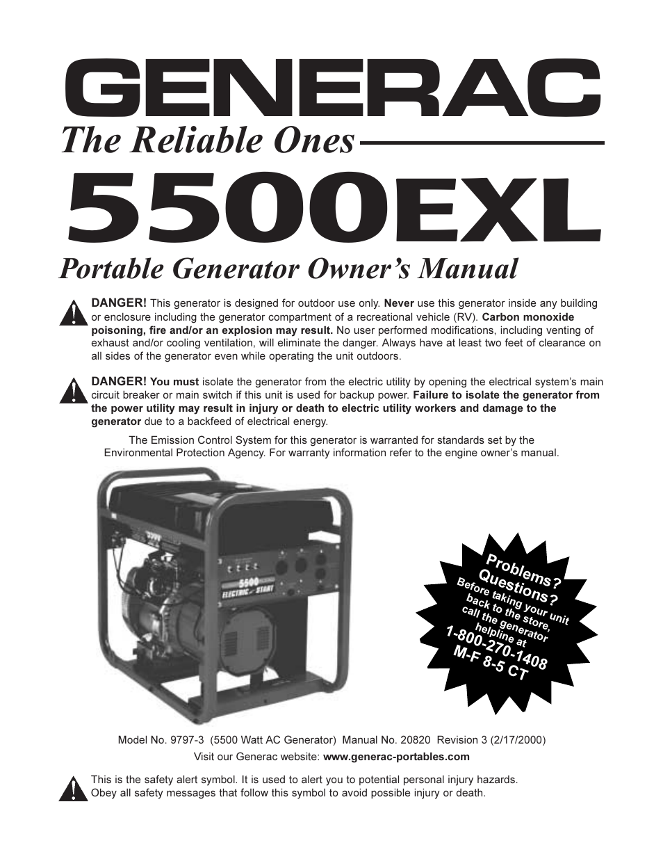 Generac 5500EXL User Manual | 20 pages