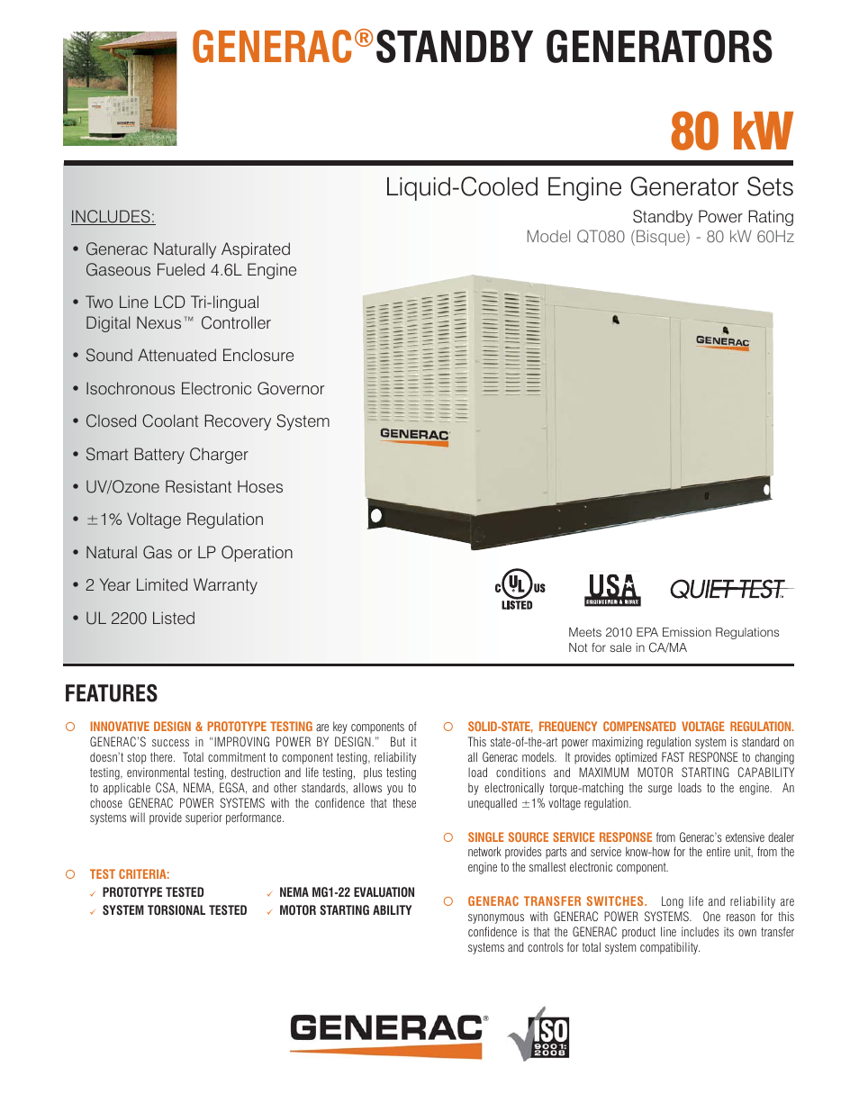 Generac QT080 User Manual | 6 pages