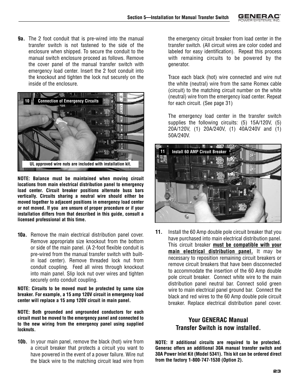 Generac 005308-0 User Manual | Page 25 / 48