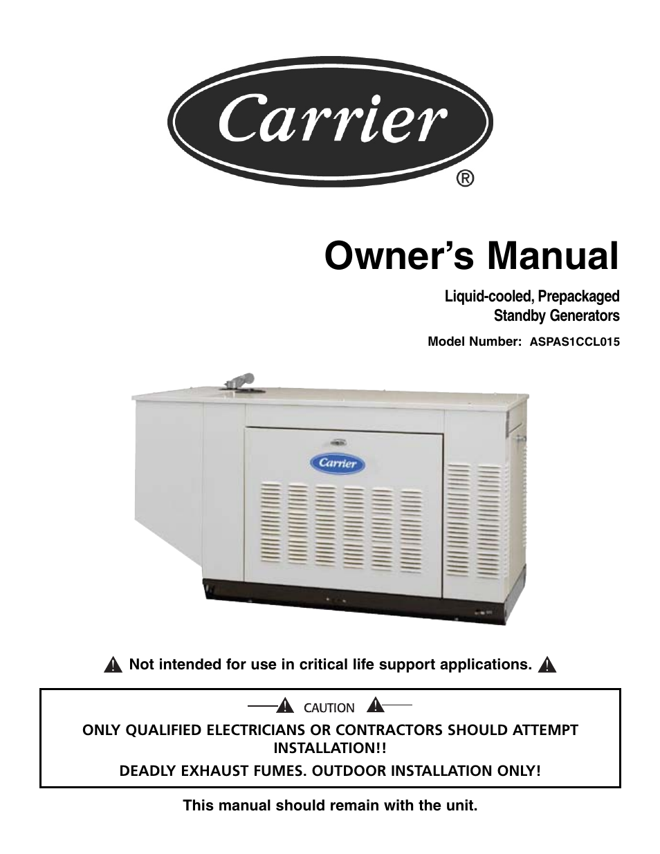 Generac ASPAS1CCL015 User Manual | 48 pages