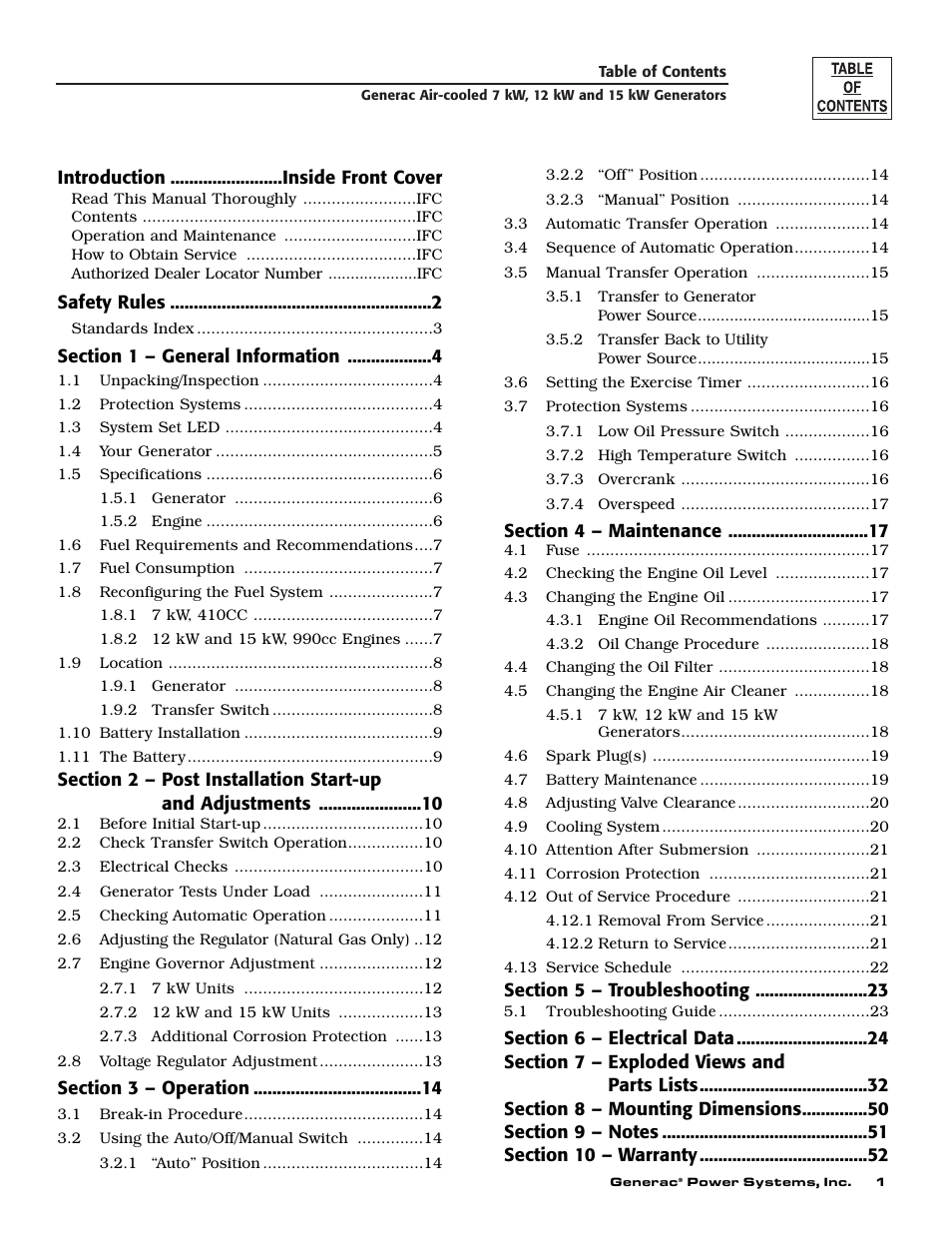 Generac 04673-2 User Manual | Page 3 / 56