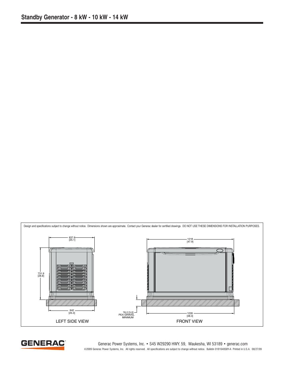 Generac STANDBY GENERATORS 005518-1 User Manual | Page 4 / 4