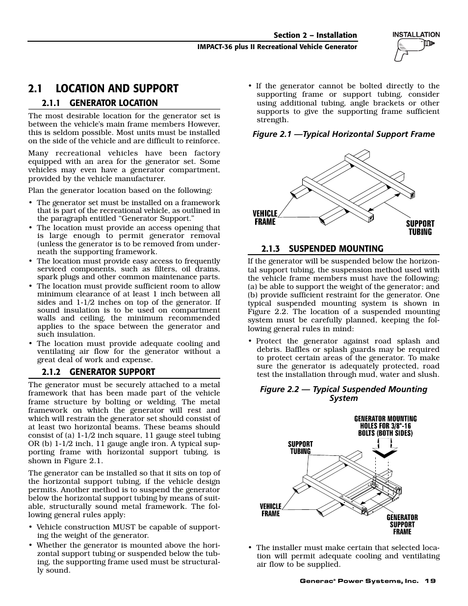 1 location and support | Generac 00941-3 User Manual | Page 21 / 52