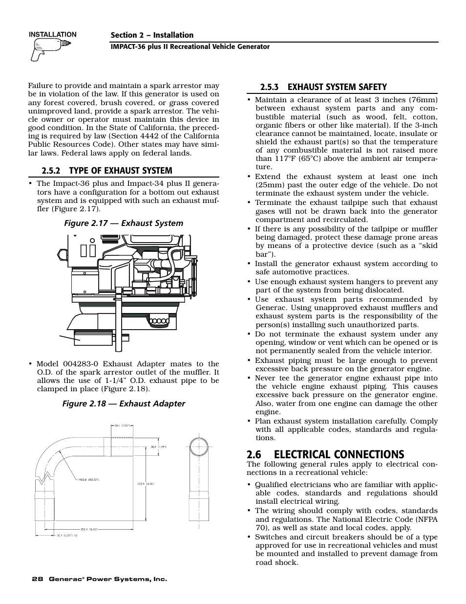 6 electrical connections | Generac 00941-3 User Manual | Page 30 / 52
