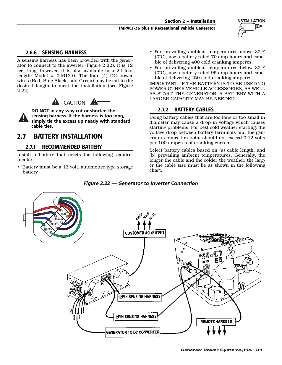 7 battery installation | Generac 00941-3 User Manual | Page 33 / 52