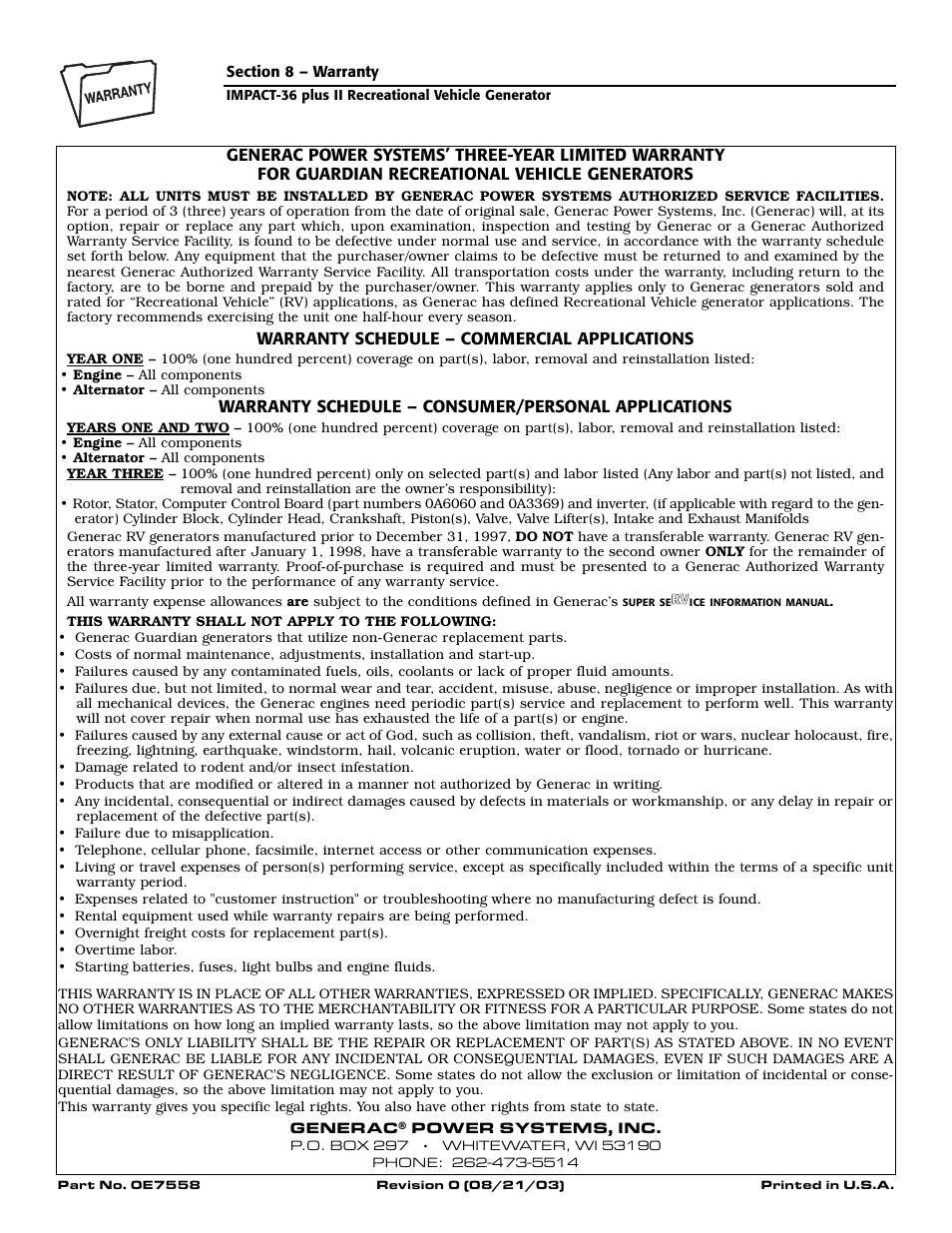 Generac 00941-3 User Manual | Page 52 / 52