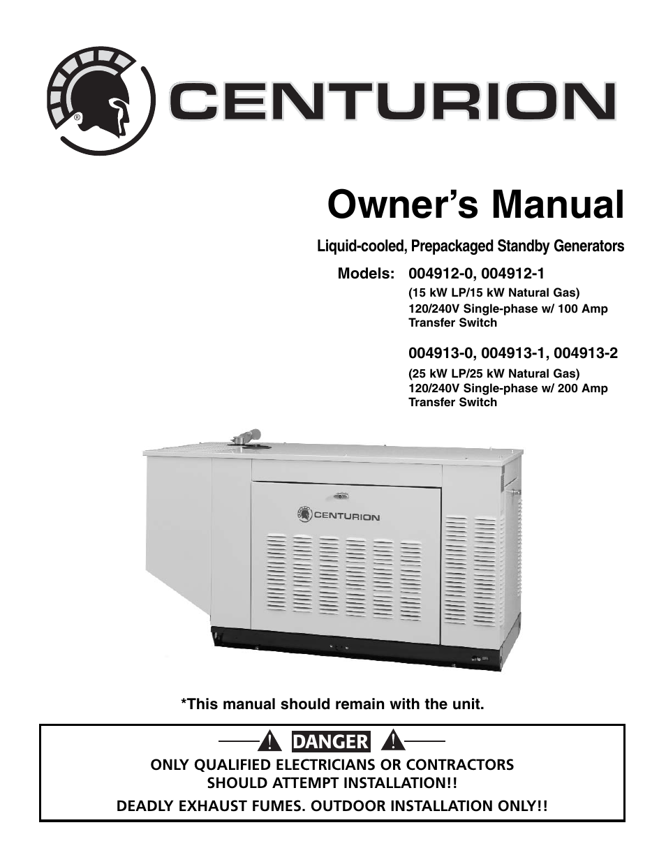 Generac 004912-0 User Manual | 52 pages