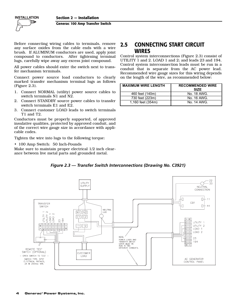 5 connecting start circuit wires | Generac 4678-1 User Manual | Page 6 / 12