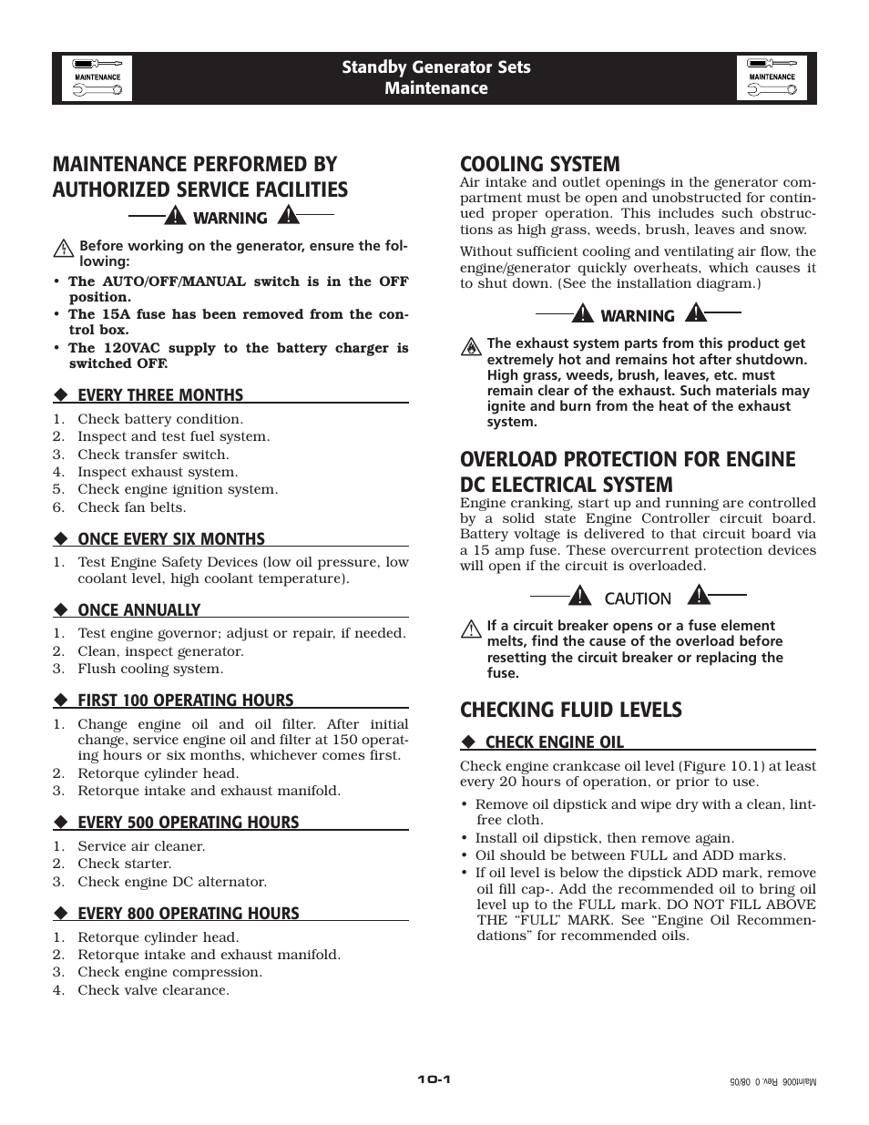 Cooling system, Checking fluid levels | Generac 20kW User Manual | Page 16 / 52