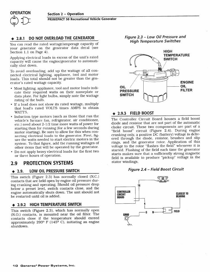 9 protection systems | Generac 02010-1 User Manual | Page 12 / 64