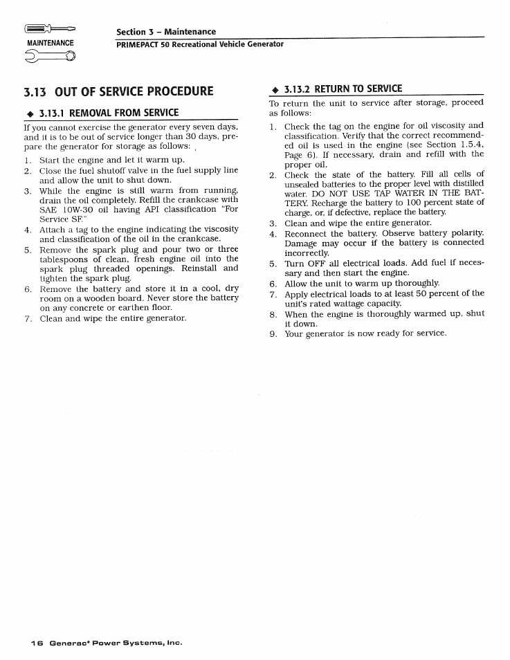 13 out of service procedure | Generac 02010-1 User Manual | Page 18 / 64