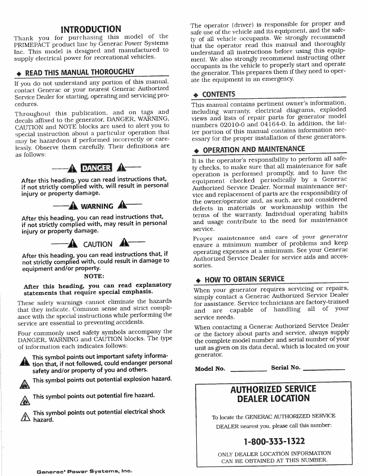 Generac 02010-1 User Manual | Page 2 / 64