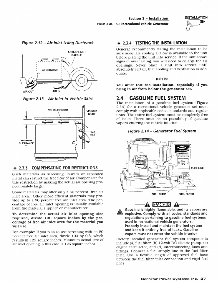 4 gasoline fuel system | Generac 02010-1 User Manual | Page 29 / 64