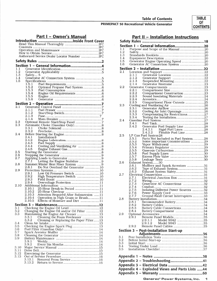 Generac 02010-1 User Manual | Page 3 / 64