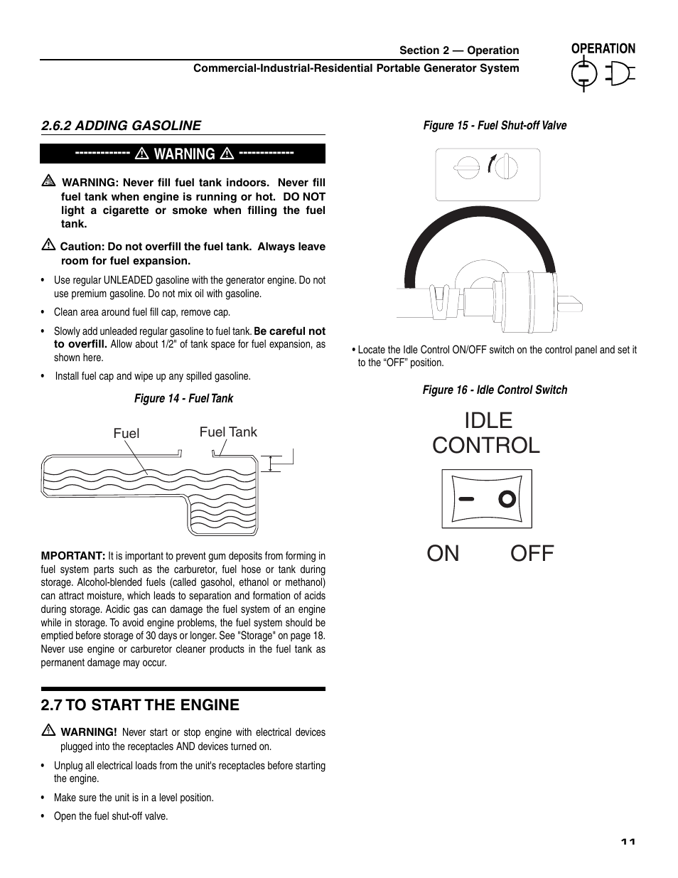 On off idle control | Generac 004451 User Manual | Page 13 / 39