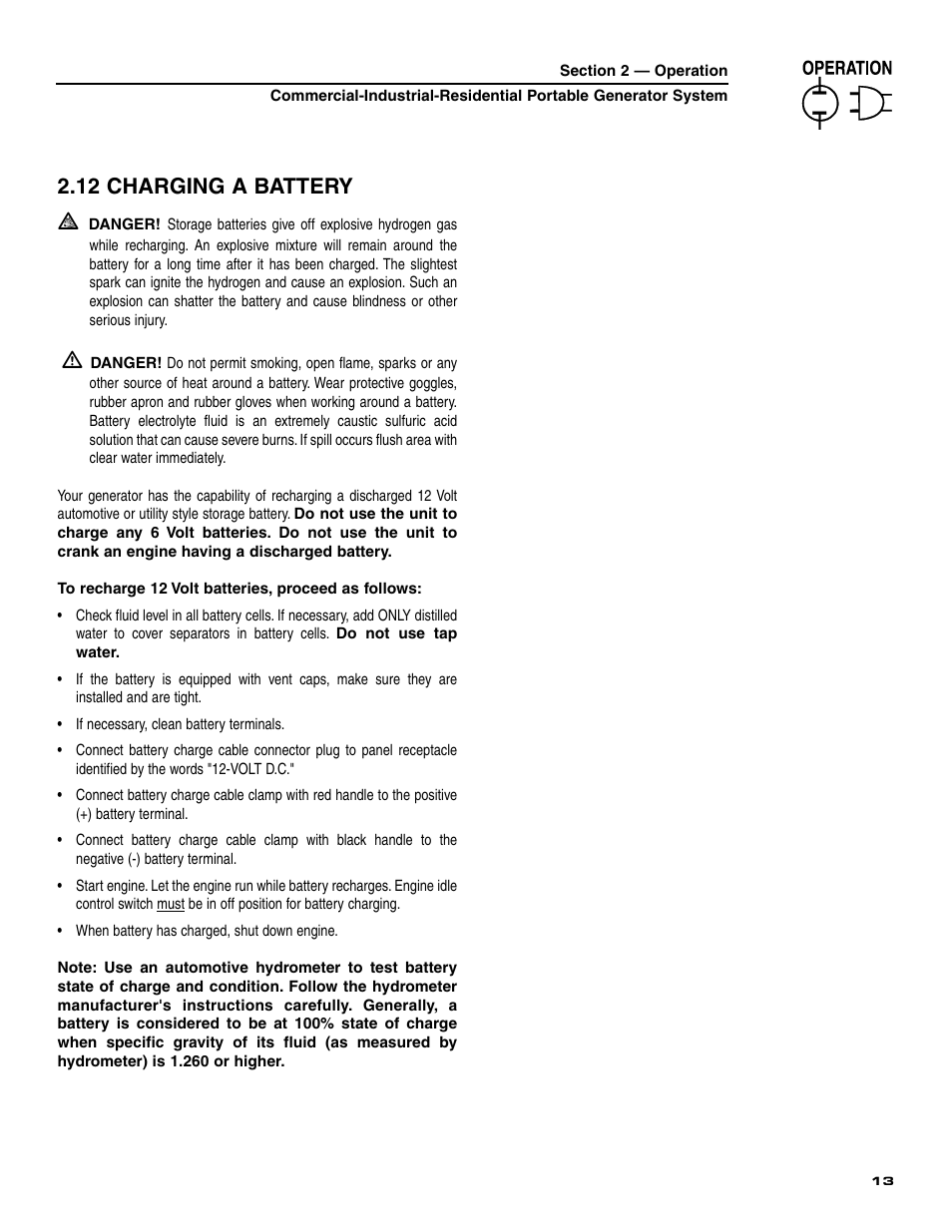 12 charging a battery ʒ | Generac 004451 User Manual | Page 15 / 39