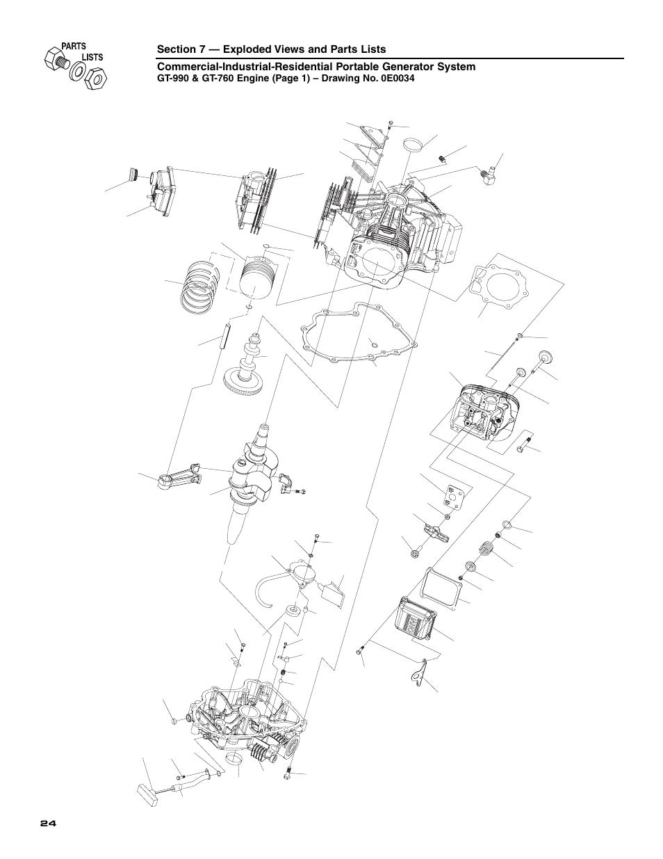 7 - exploded views and parts lists | Generac 004451 User Manual | Page 26 / 39