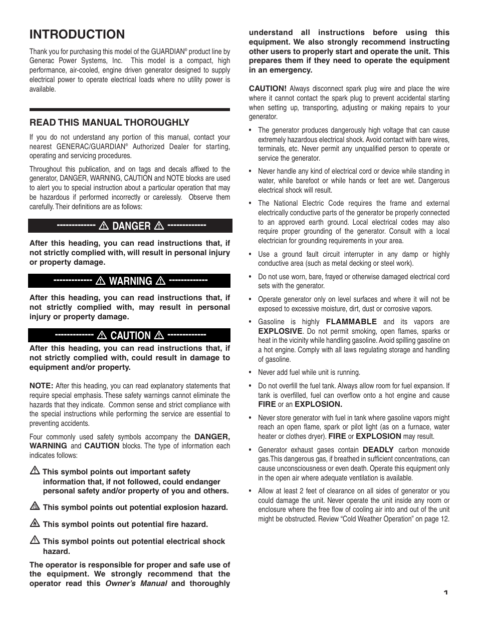 Introduction | Generac 004451 User Manual | Page 3 / 39