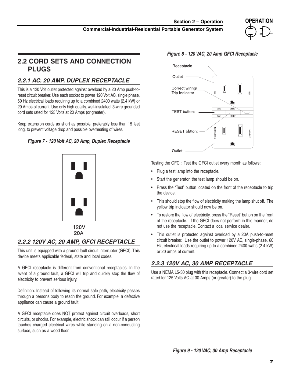 2 cord sets and connection plugs | Generac 004451 User Manual | Page 9 / 39