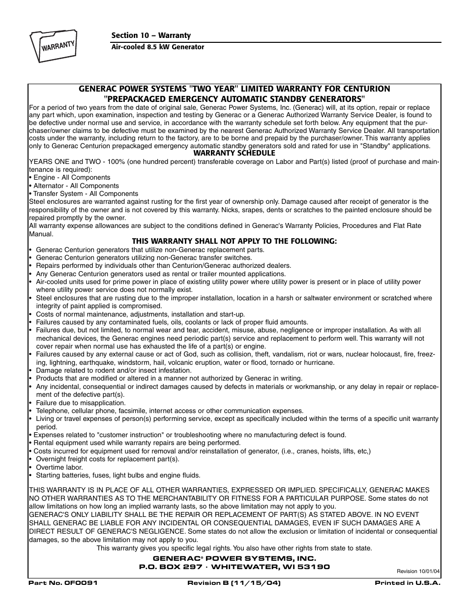 Generac 004692-2 User Manual | Page 52 / 52