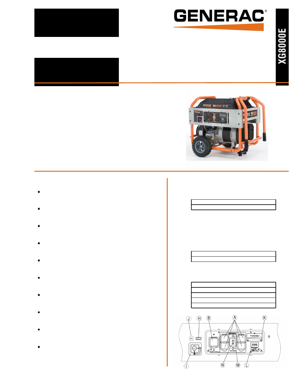 Generac XG8000E 5847-0 User Manual | 2 pages