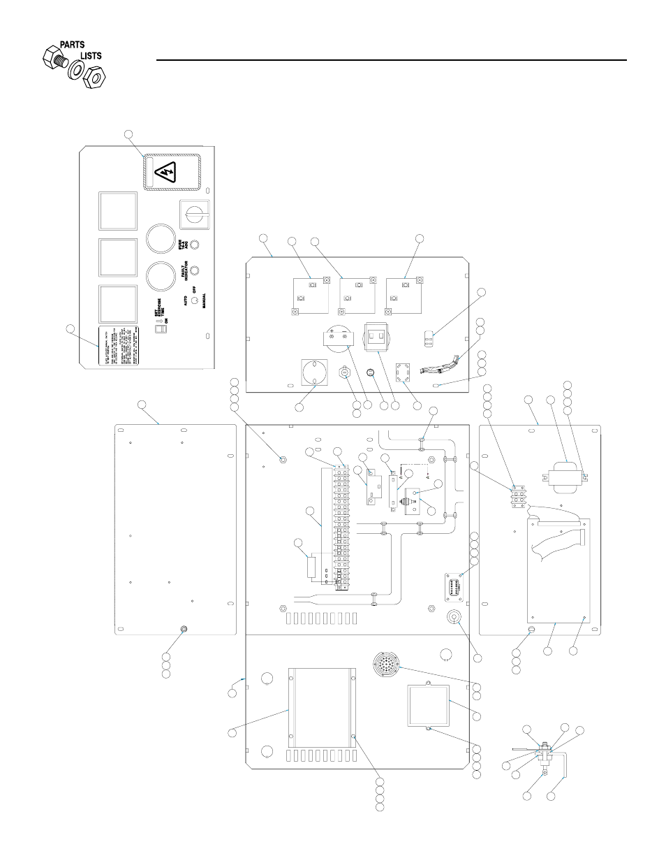 Section 7 — exploded views and parts lists, Vh z, Panel face hrs | 30 generac, Power systems, inc | Generac 004373-1 User Manual | Page 32 / 60