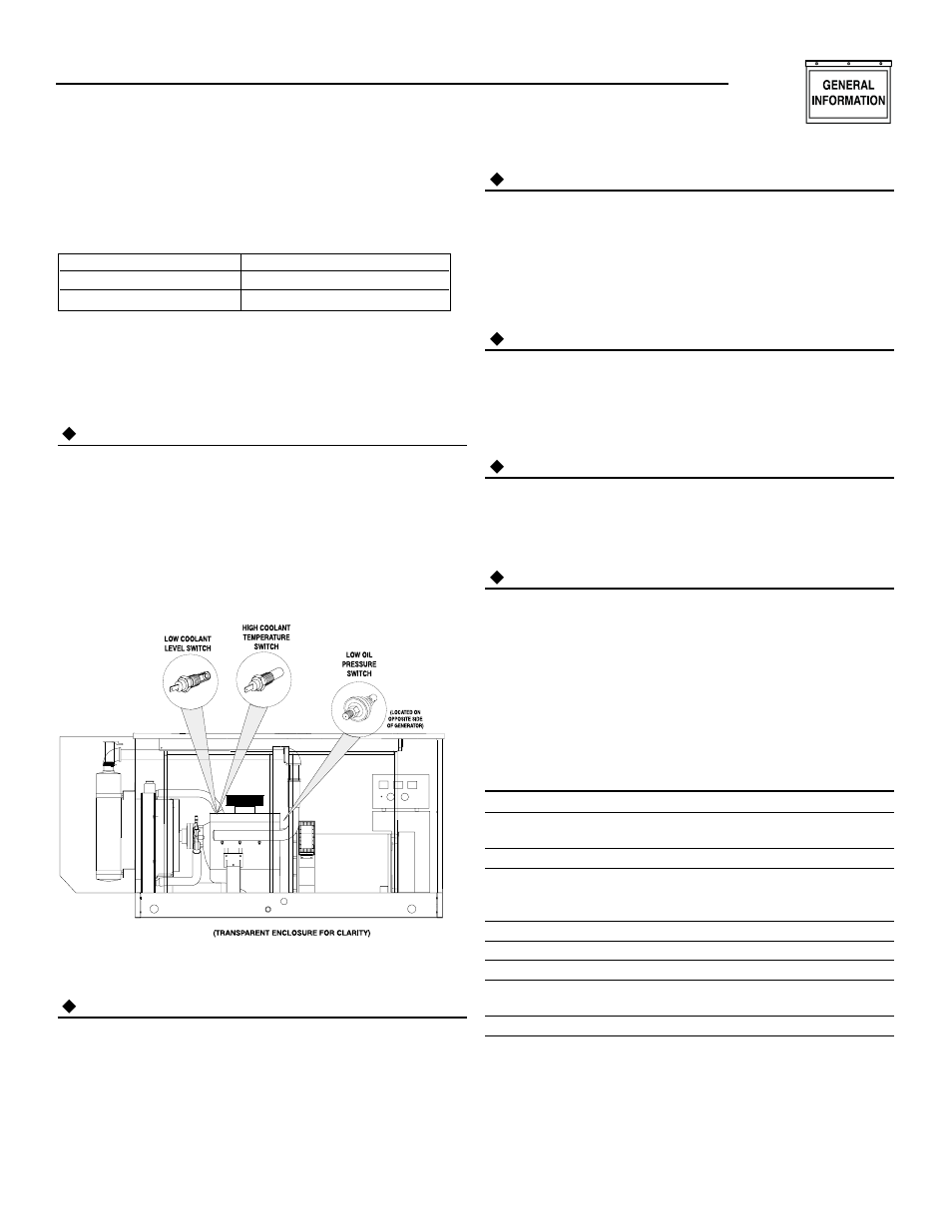 5 main circuit breaker, 6 engine protective devices, 7 specifications | Generac 004373-1 User Manual | Page 7 / 60