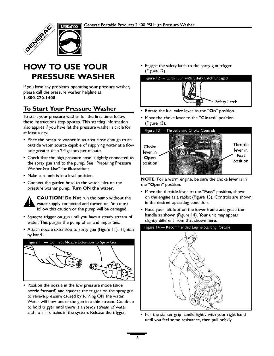How to use your pressure washer | Generac 1537-0 User Manual | Page 8 / 36