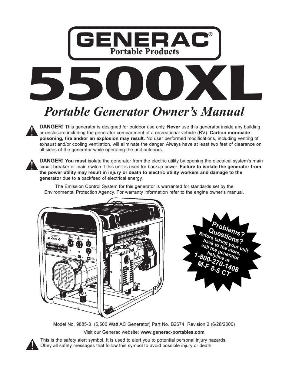 Generac 5500XL User Manual | 18 pages