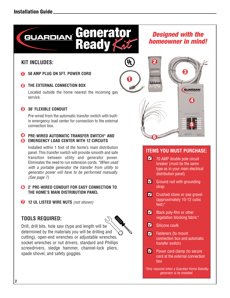 Designed with the homeowner in mind | Generac 1276-1 User Manual | Page 5 / 10