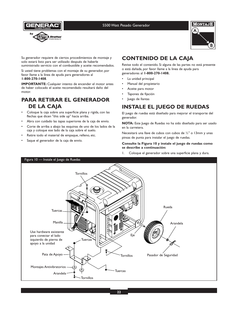 Generac heavy duty geenrator 1654-0 User Manual | Page 22 / 32