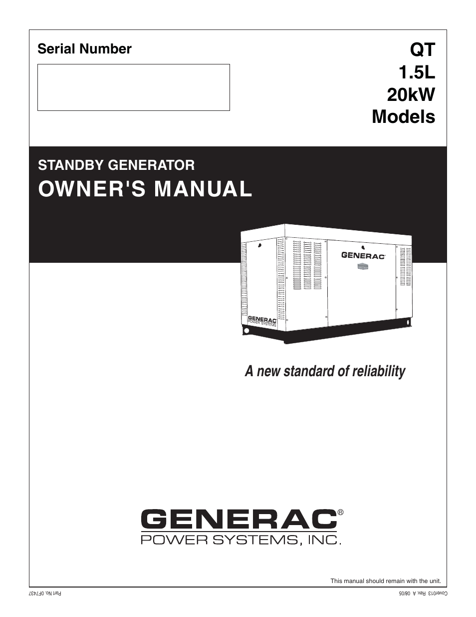 Generac QT User Manual | 56 pages