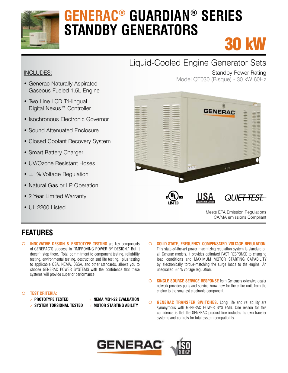 Generac Bisque QT030 User Manual | 6 pages