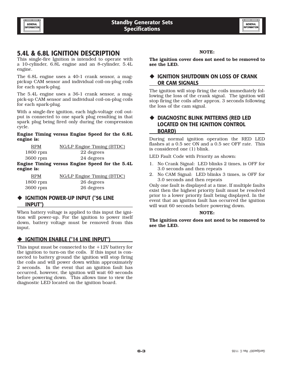 4l & 6.8l ignition description | Generac QT 5.4L User Manual | Page 12 / 76