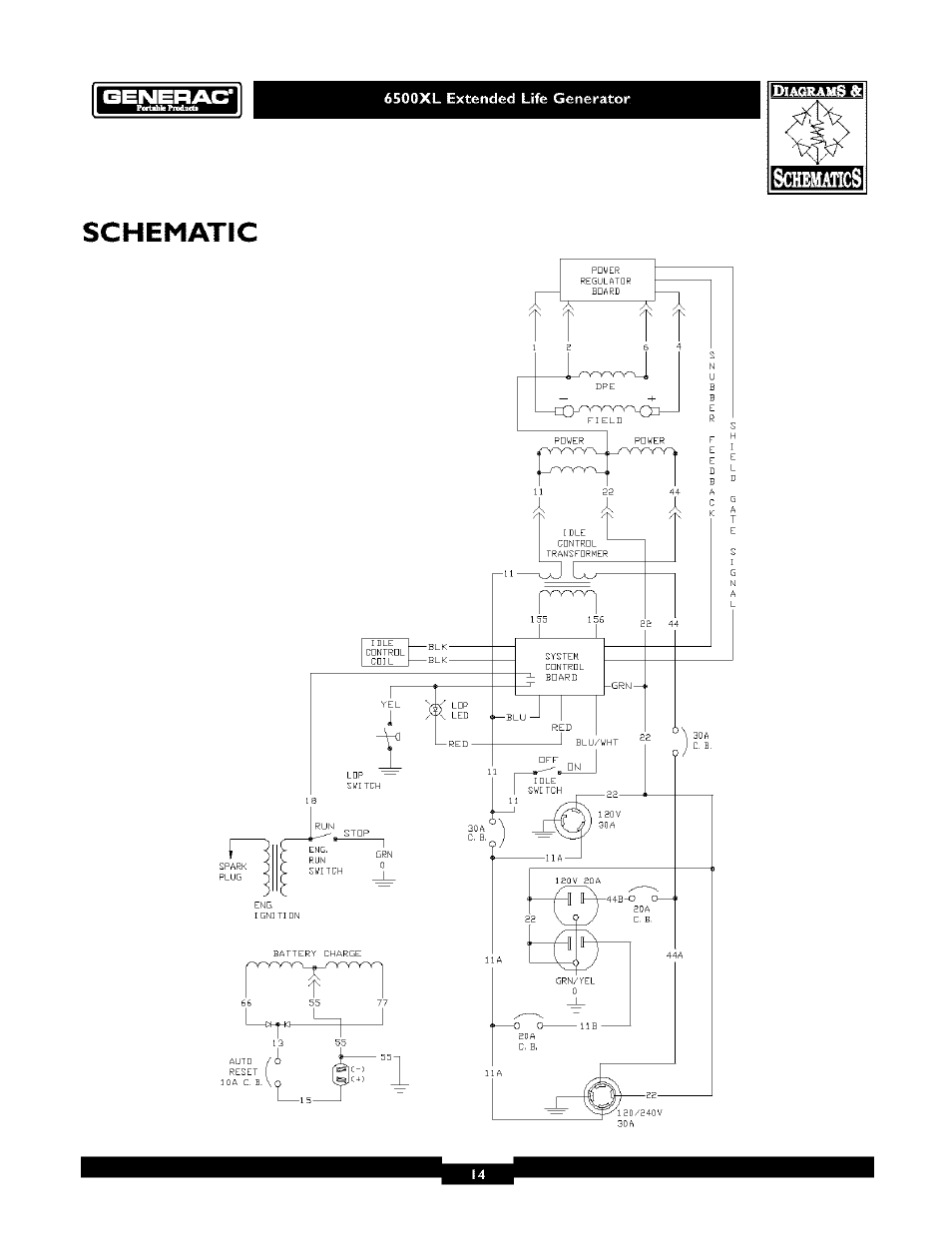 Schematic | Generac 6500XL User Manual | Page 14 / 20