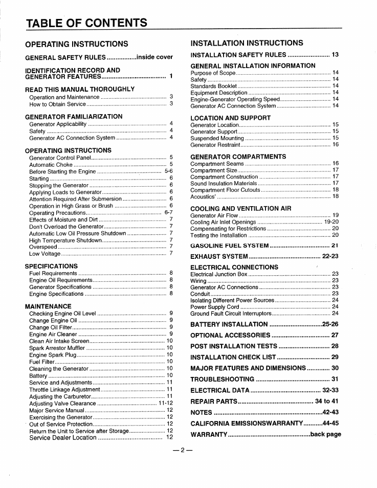 Generac 0661-4 User Manual | Page 4 / 48