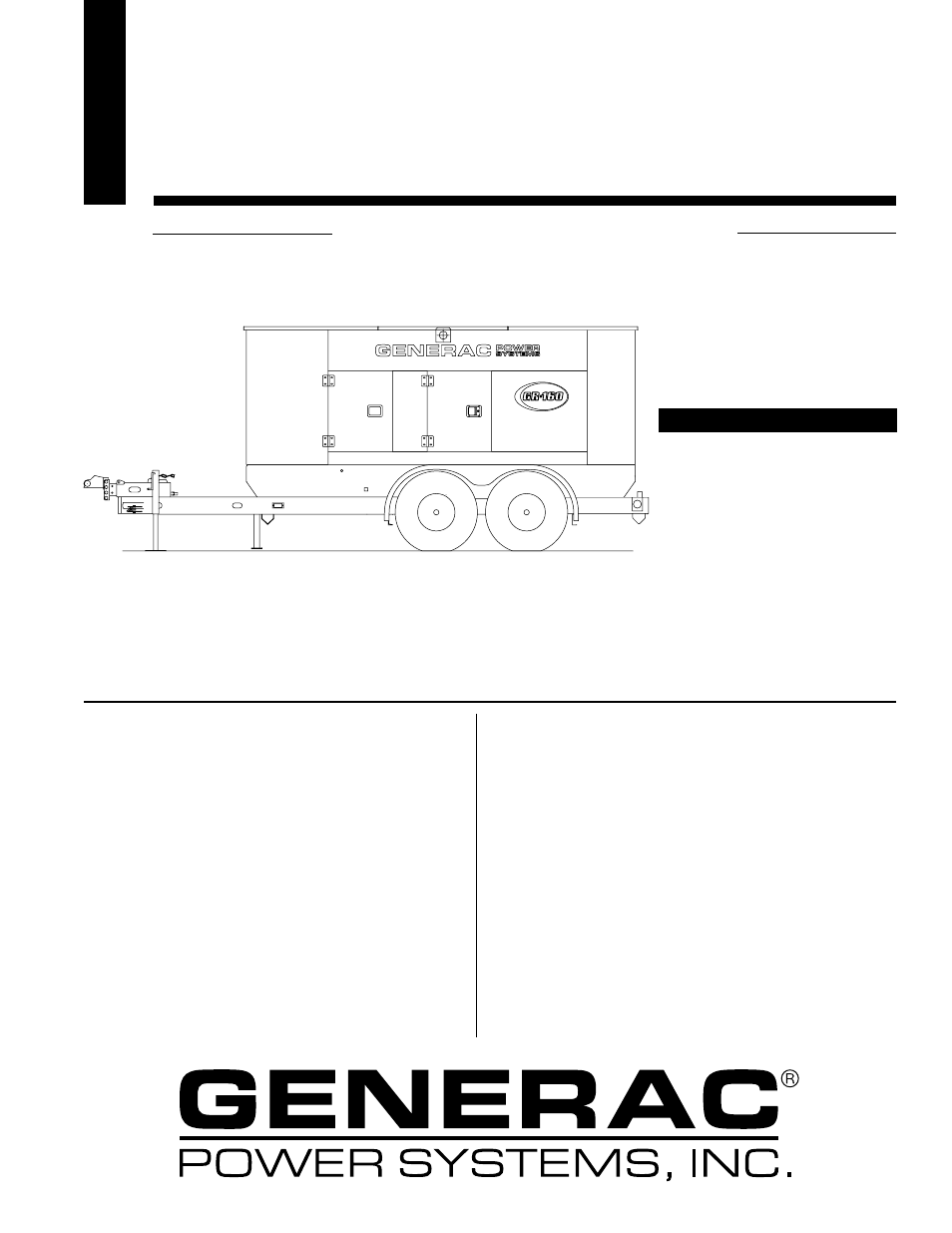 Generac GR160 User Manual | 4 pages