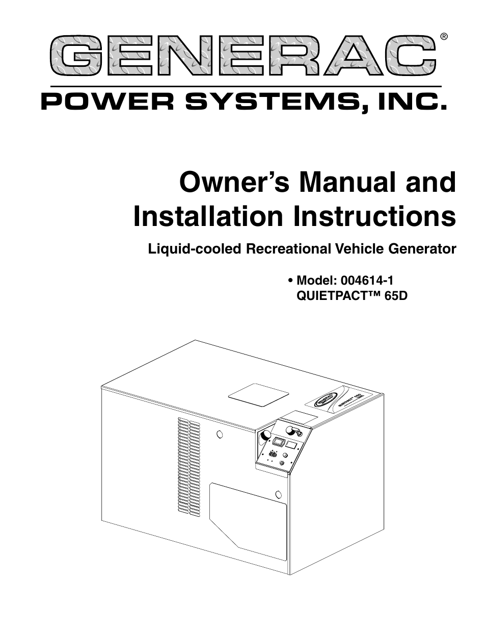 Generac 004614-1 User Manual | 68 pages