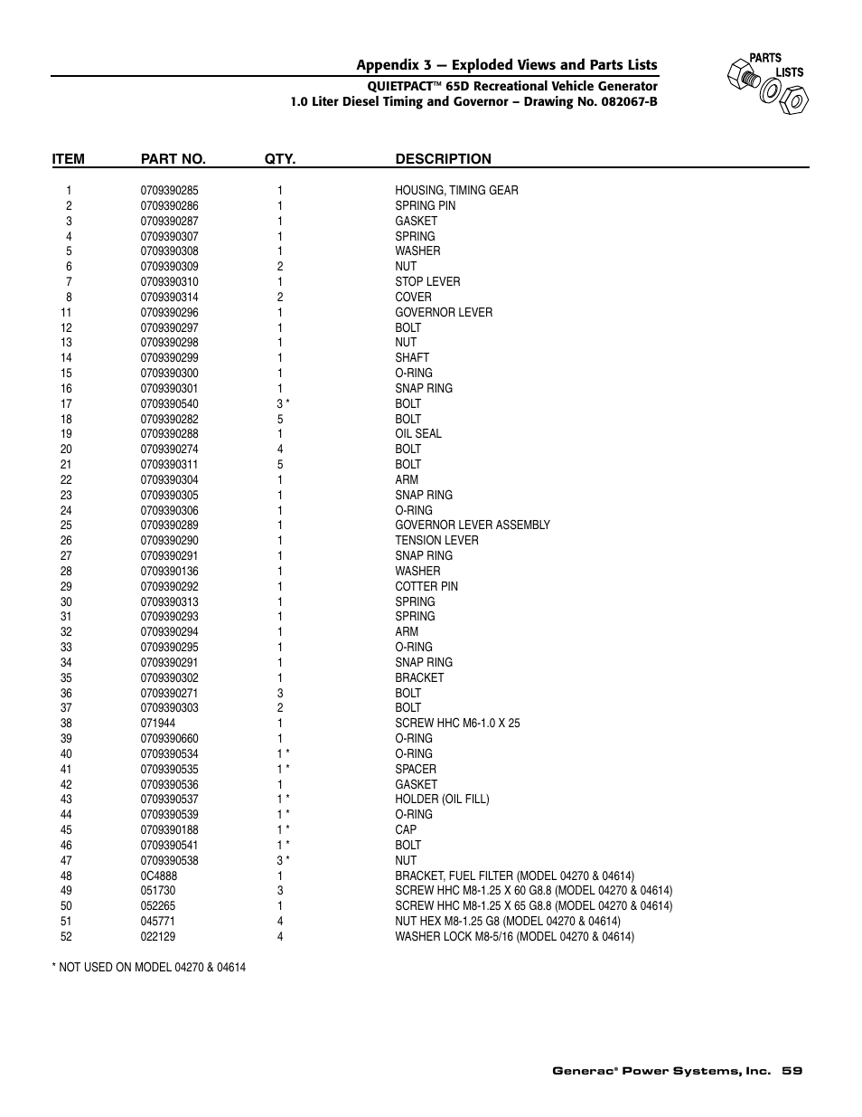 Generac 004614-1 User Manual | Page 61 / 68