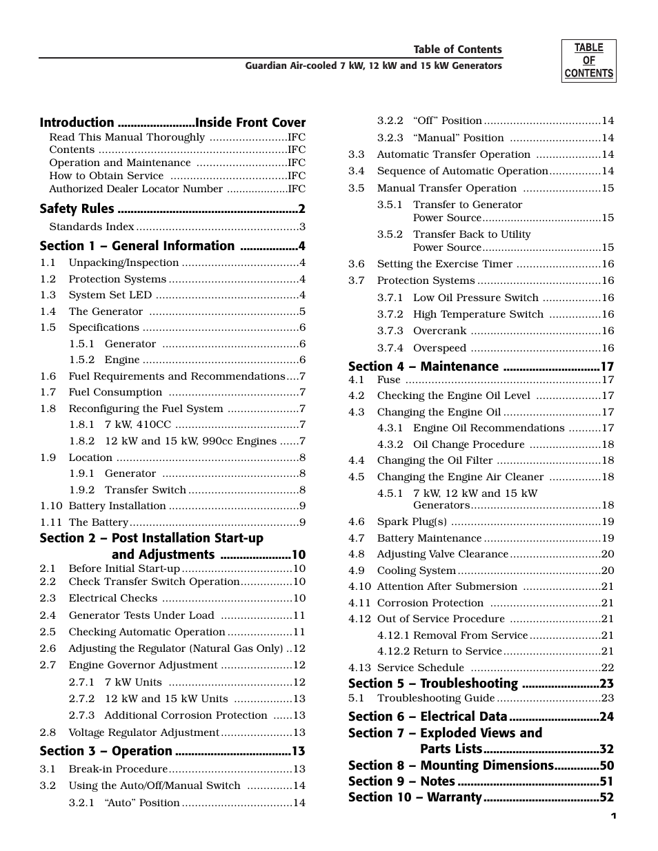 Generac 04758-1 User Manual | Page 3 / 56