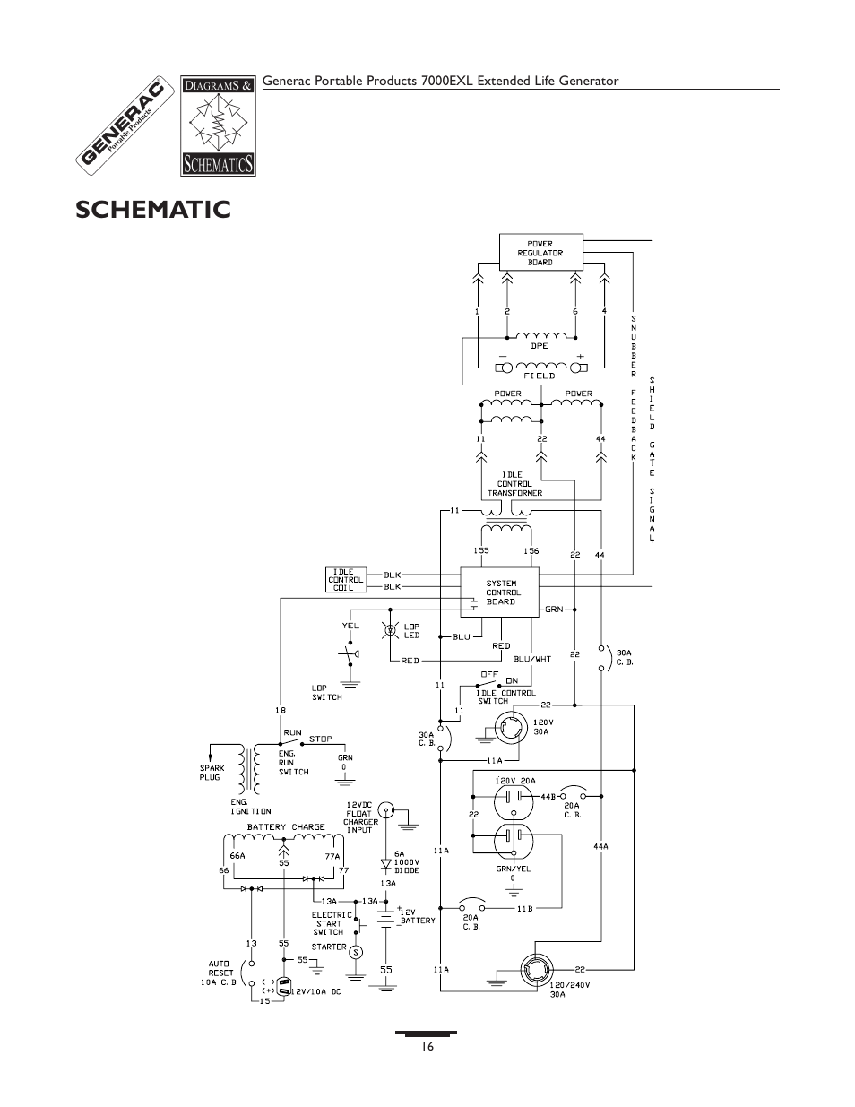 Schematic | Generac 7000exl User Manual | Page 16 / 24
