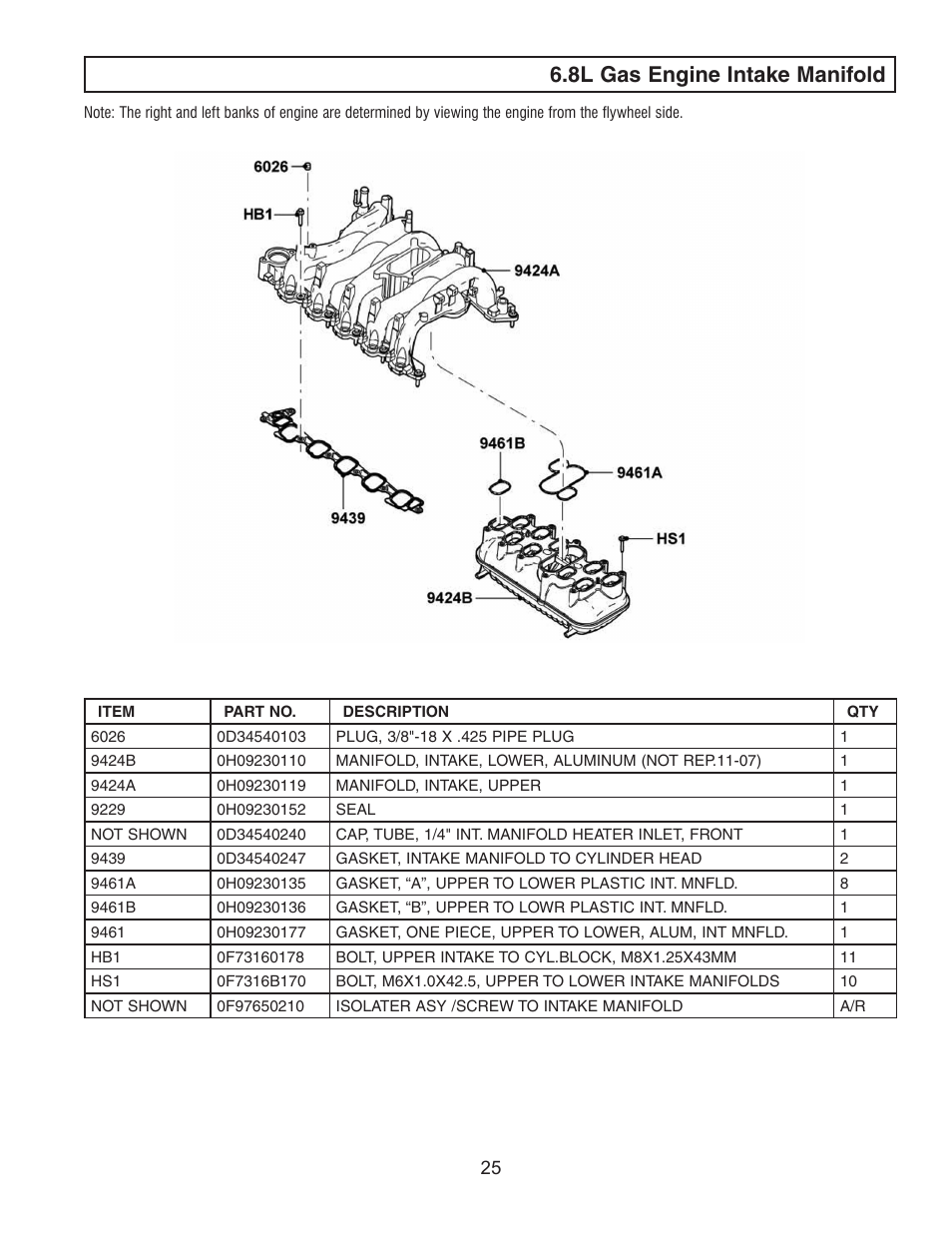 8l gas engine intake manifold | Generac 0H0923PMNL User Manual | Page 27 / 32