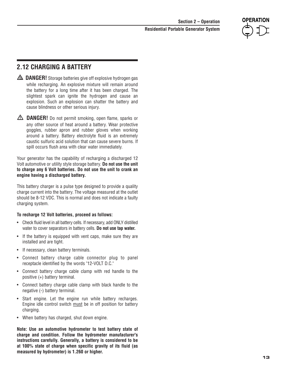 12 charging a battery ʒ | Generac 004583-0 User Manual | Page 15 / 48
