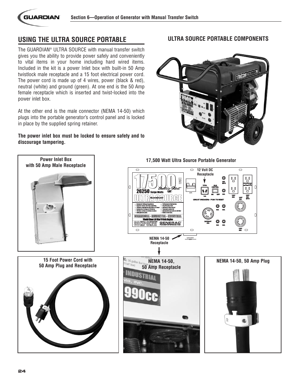 Using the ultra source portable | Generac 004583-0 User Manual | Page 26 / 48